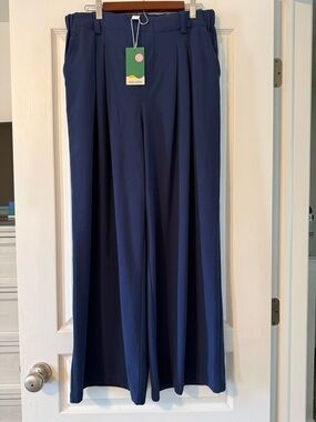 HALARA Navy Ribbed Trouser Pants with Elastic Waistband - XL NWT
